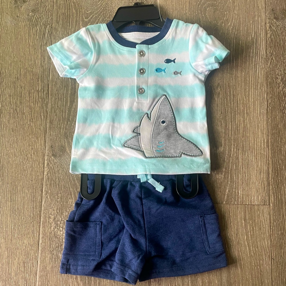 Short and Short Shark Baby Set